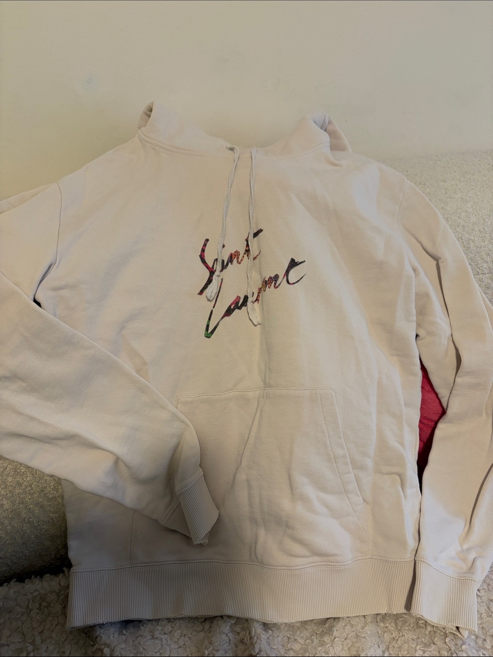 Saint Laurent Off-White Script Logo Hoodie